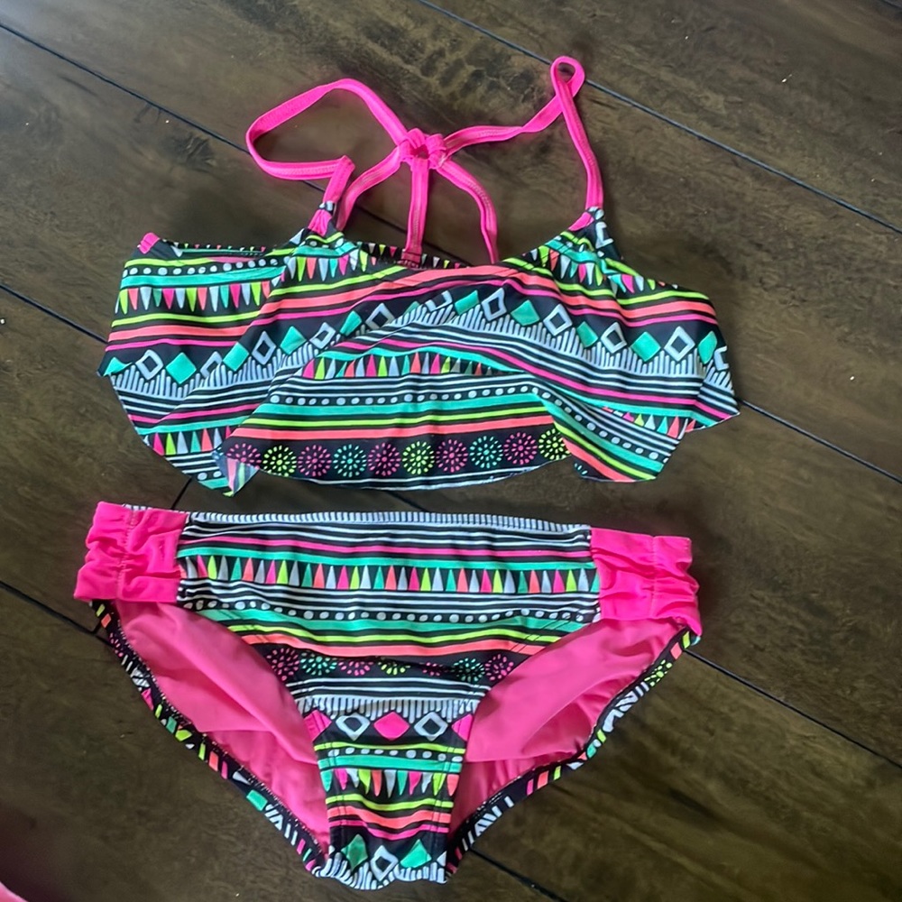 Justice Girl size 12 multicolored bikinis
